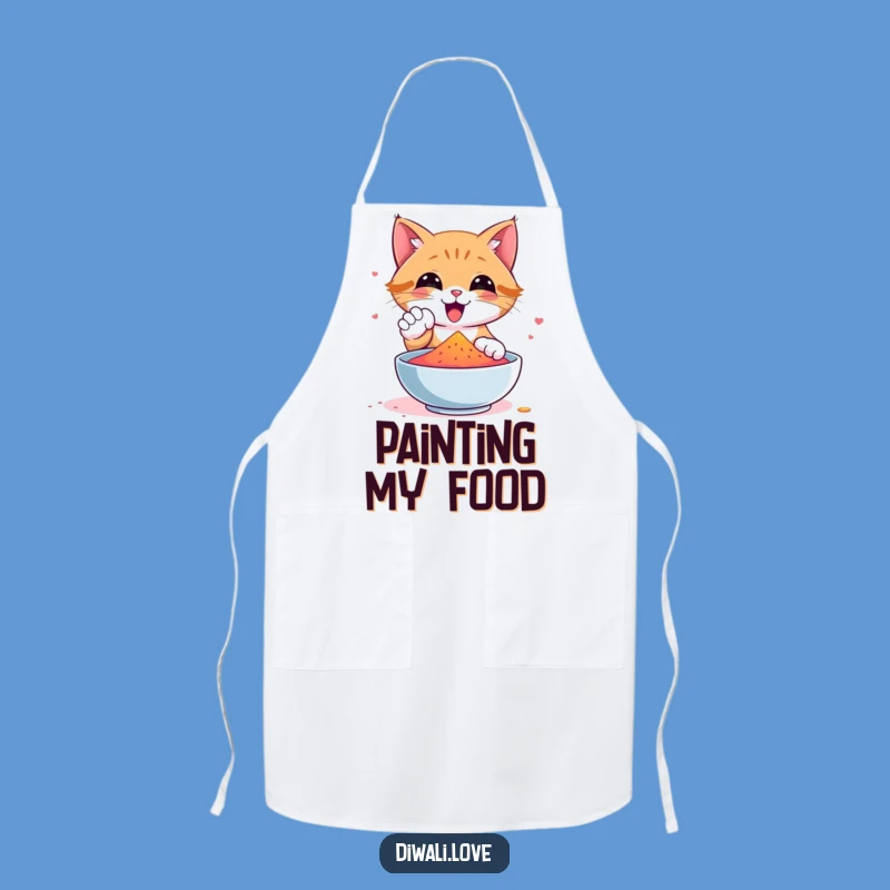 Funny Cat Gulal Paw Apron: Cook with Playful Color and Flair