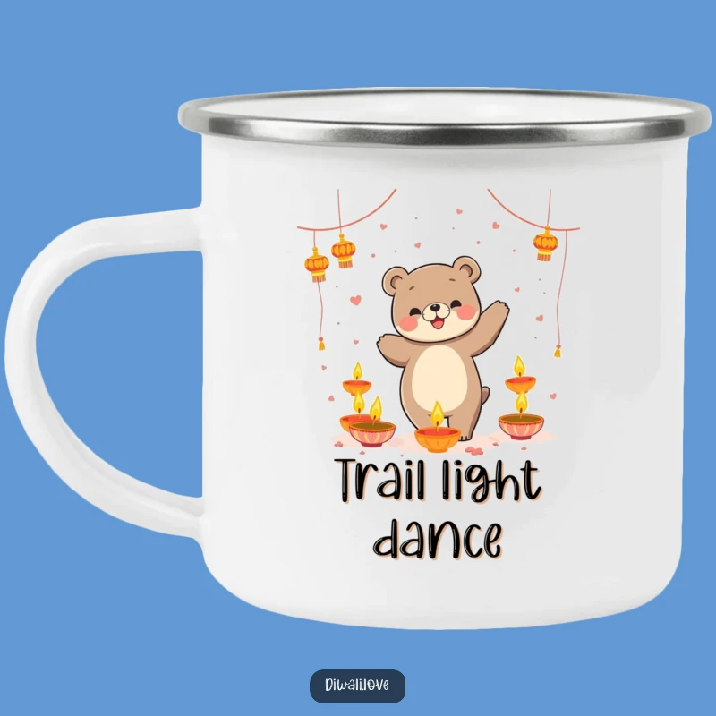 Funny Bear Diya Dance Camping Mug - Playful Dancing Bear Drinkware