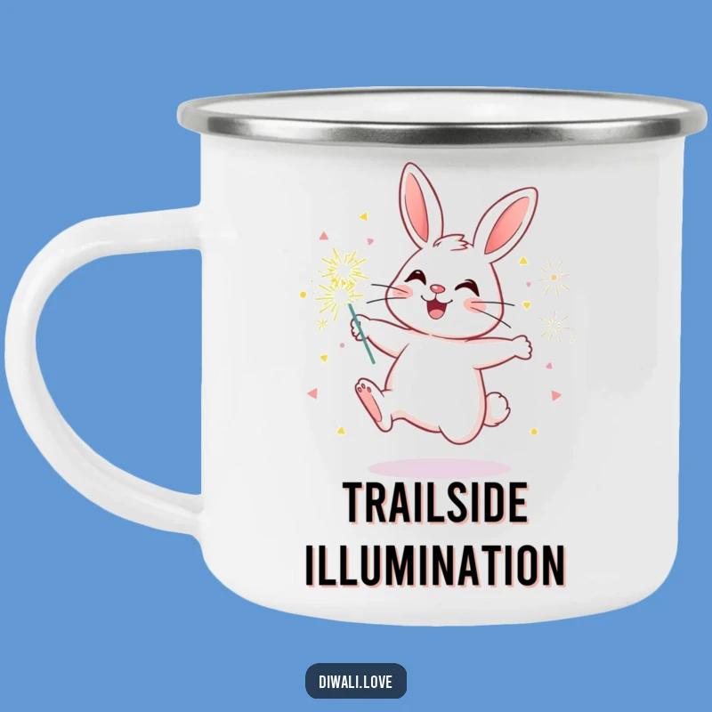 Funny Bunny Sparkler Camping Mug: Adventure Fuelled by Cheer