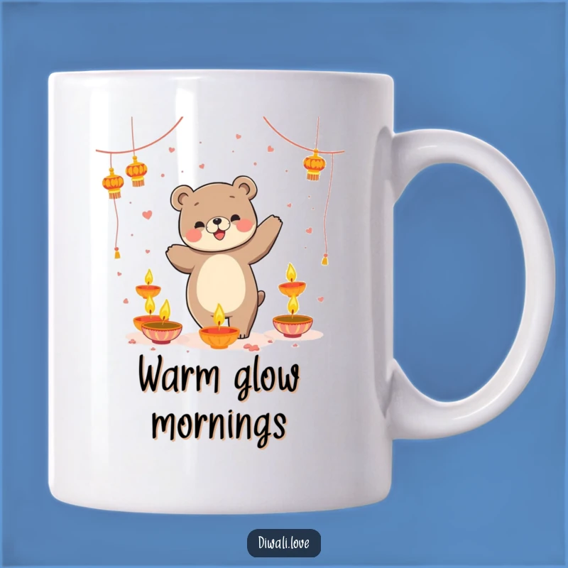 Funny Bear Diya Dance Mug - Playful Dancing Bear Festive Gift