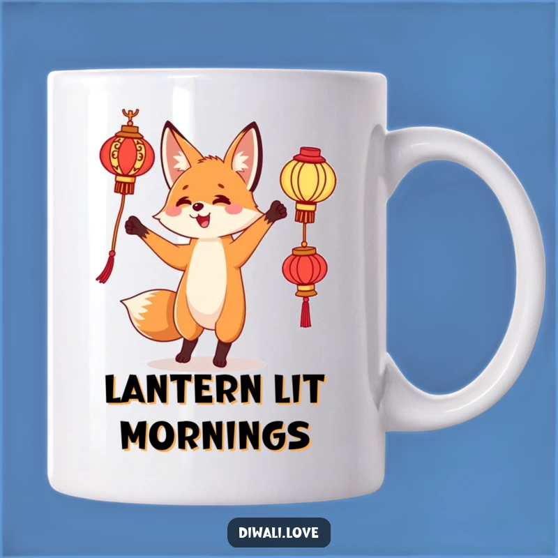 Funny Fox Lantern Mug - Curious Juggling Fox Delight Gift
