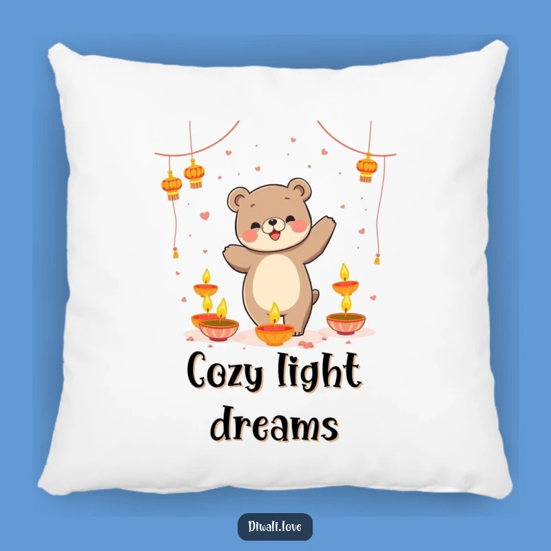 Funny Bear Diya Dance Pillow - Cozy Playful Dancing Bear Cushion