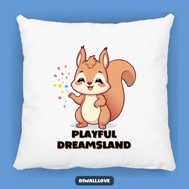Funny Playful Squirrel Powder Pillow - Soft Happy Comfort