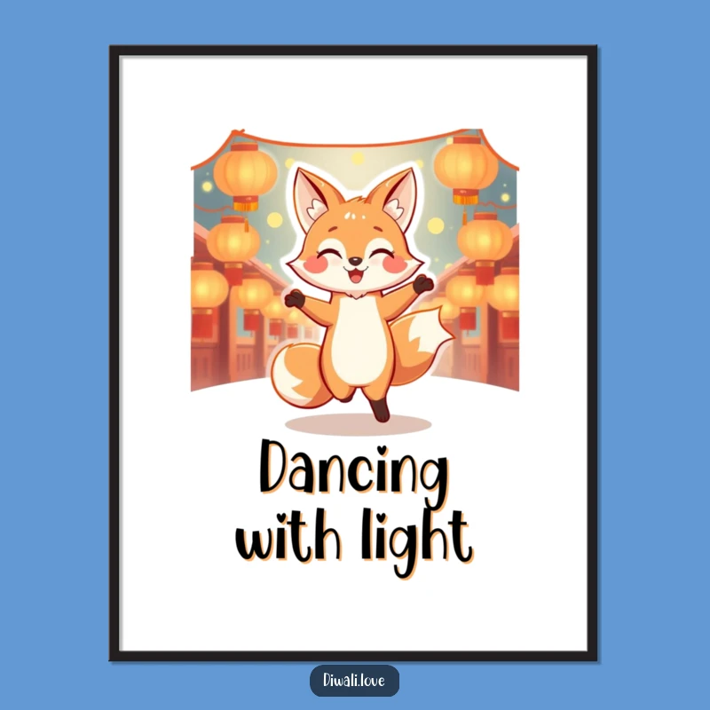 Funny Dancing Fox Lantern Digital Art - Instant Joy