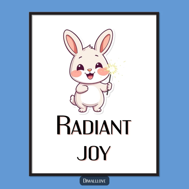 Funny Cheerful Rabbit Sparkler Digital Art - Instant Joy