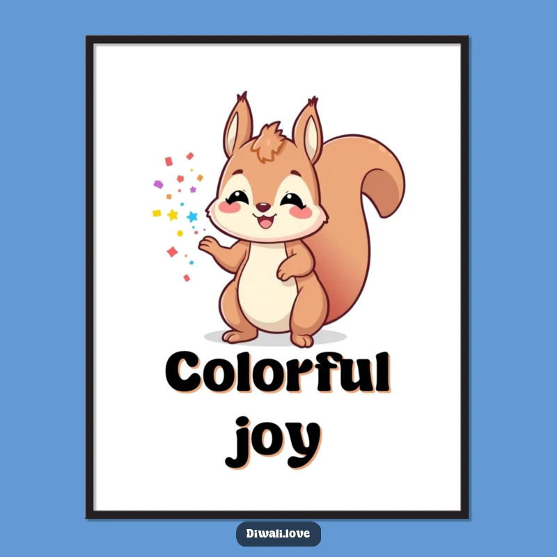Funny Playful Squirrel Powder Digital Art - Instant Fun