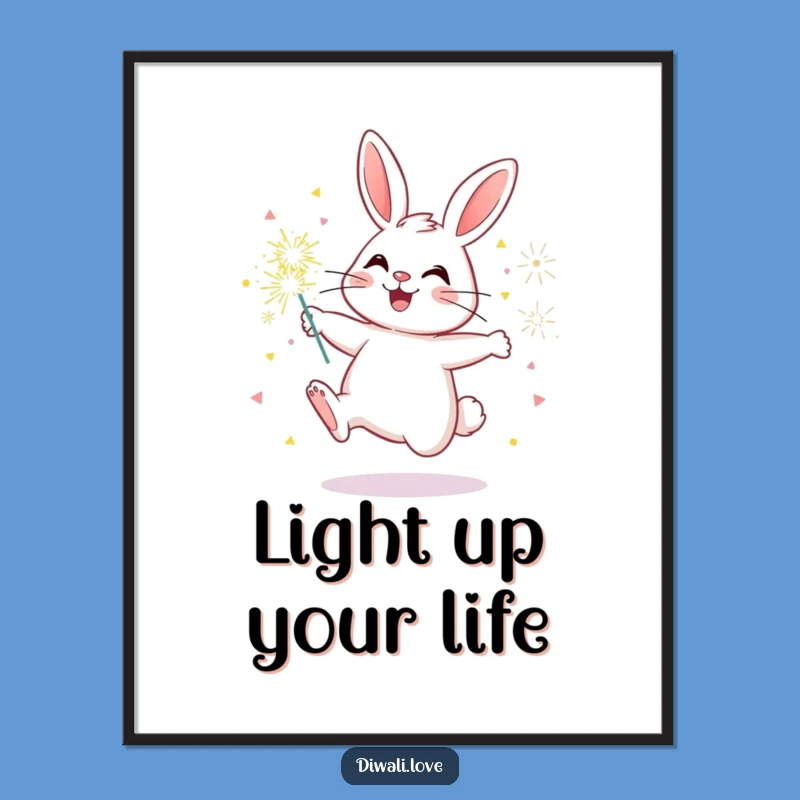 Funny Bunny Sparkler Poster: Add Festive Cheer to Your Walls