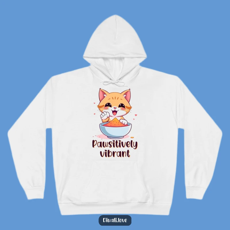 Cozy Funny Cat Gulal Paw Hoodie: Stay Warm and Playfully Colorful