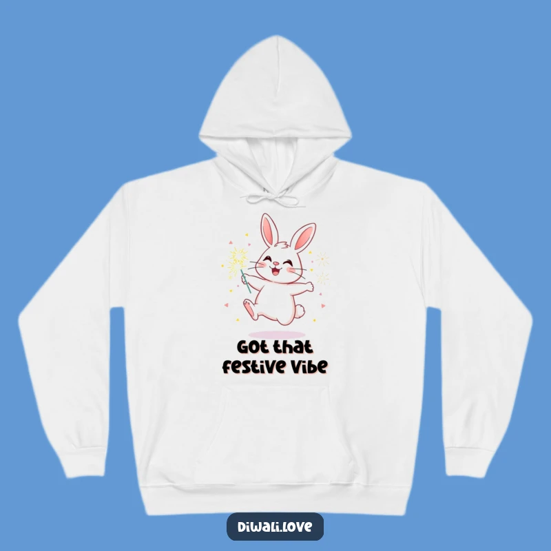 Cozy Funny Bunny Sparkler Hoodie: Snuggle Up with Festive Cheer