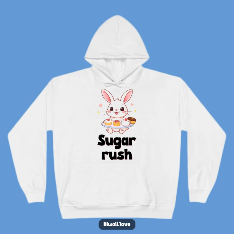 Funny Rabbit Sweets Hoodie - Cozy Cheerful Bunny Sweatshirt