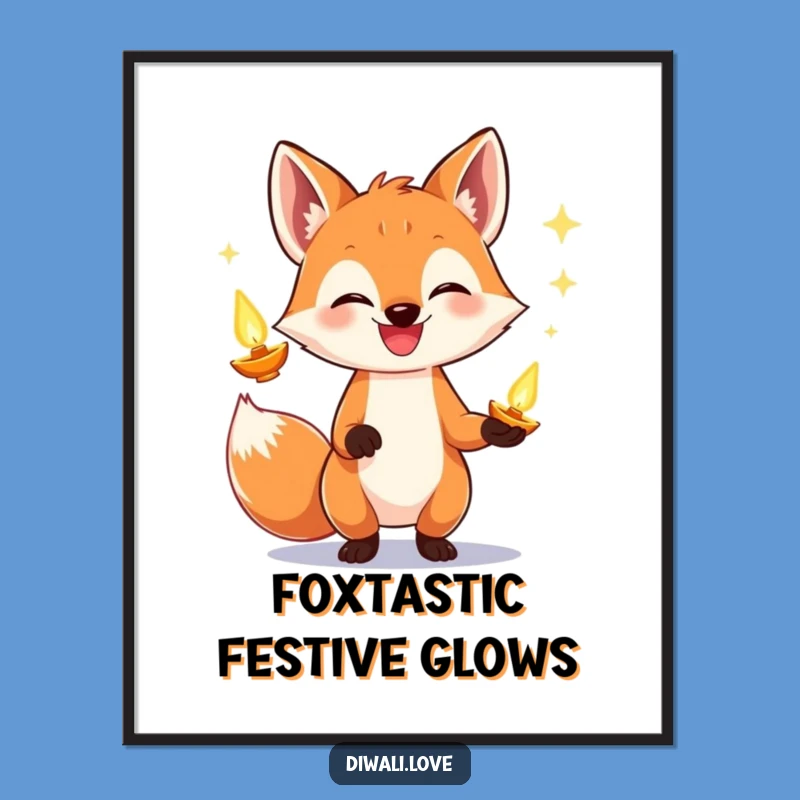 Free Printable Fox Diya Wall Art - Funny Downloadable Decor for Festive Vibe