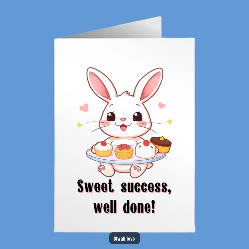 Free Printable Congrats Card: Rabbit Sweets, Funny Downloadable Celebration