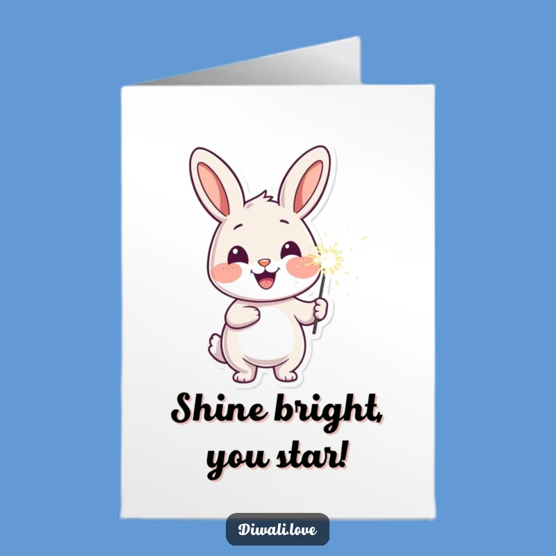 Free Printable Congrats Card: Sparkler Rabbit, Funny Downloadable Gift!