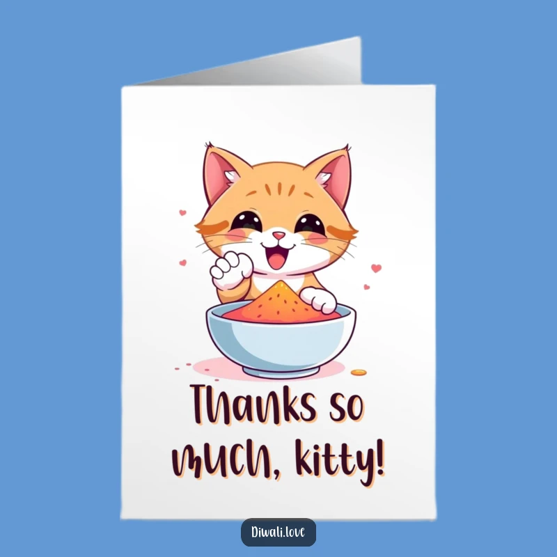 Free Printable Cat Gulal Thank You Card - Sweet Downloadable Gift for Thanks