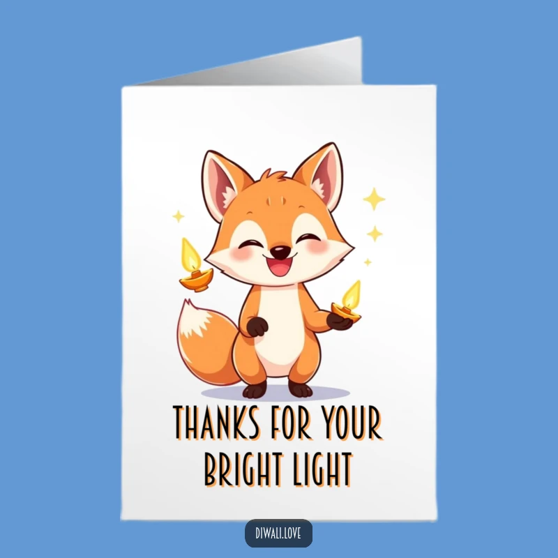 Free Printable Fox Diya Thank You Card - Whimsical Downloadable Gift of Gratitude
