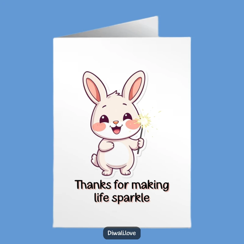 Free Printable Thank You Card: Sparkler Rabbit, Funny Downloadable Gift!