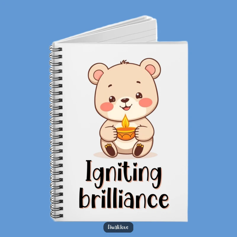 Funny Bear Diya Lamp Notebook - Jot Down Happy Thoughts & Laughs