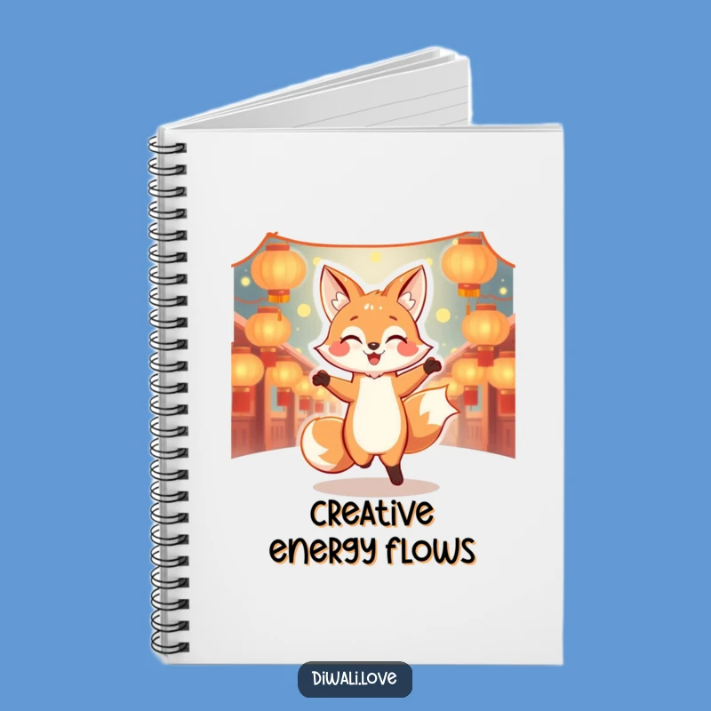 Funny Dancing Fox Lantern Notebook - Joyful Journal