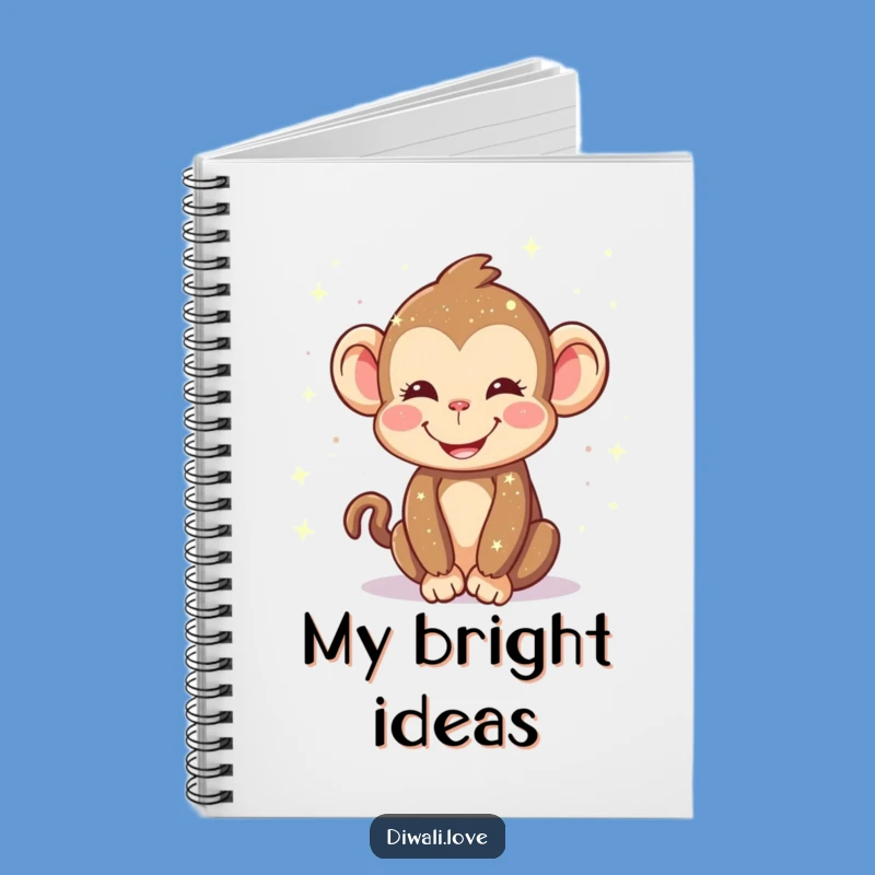 Funny Monkey Lights Notebook - Happy Sprinkling Sparkle Journal