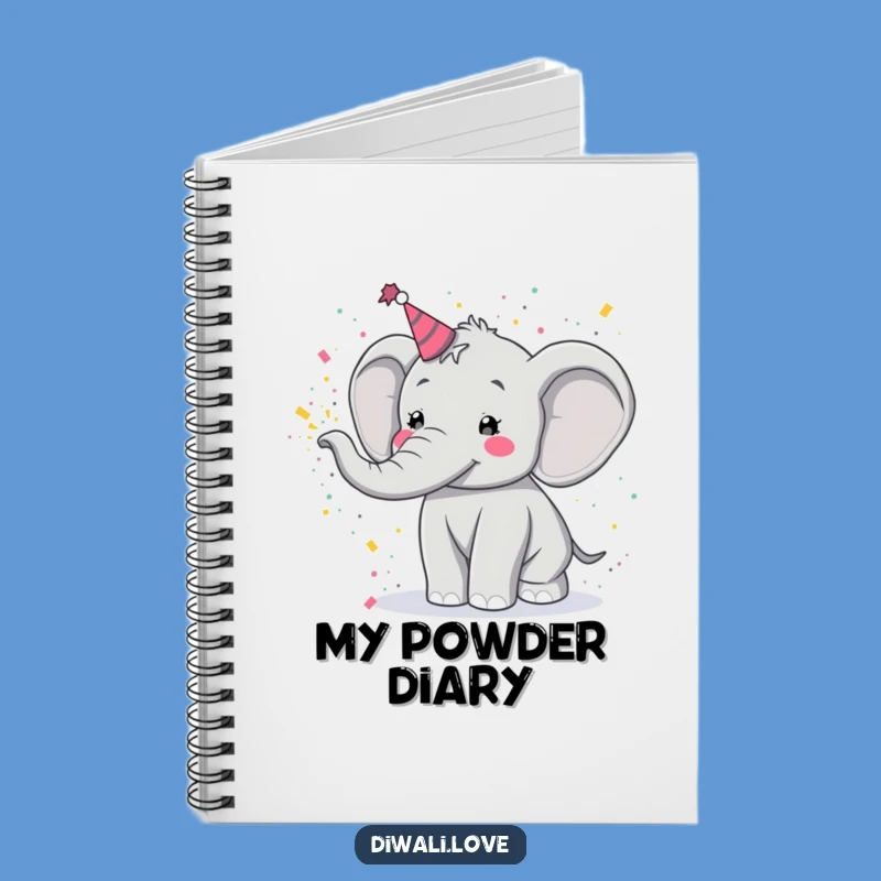 Funny Elephant Holi Notebook - Festive Joyful Powder Toss Journal Gift