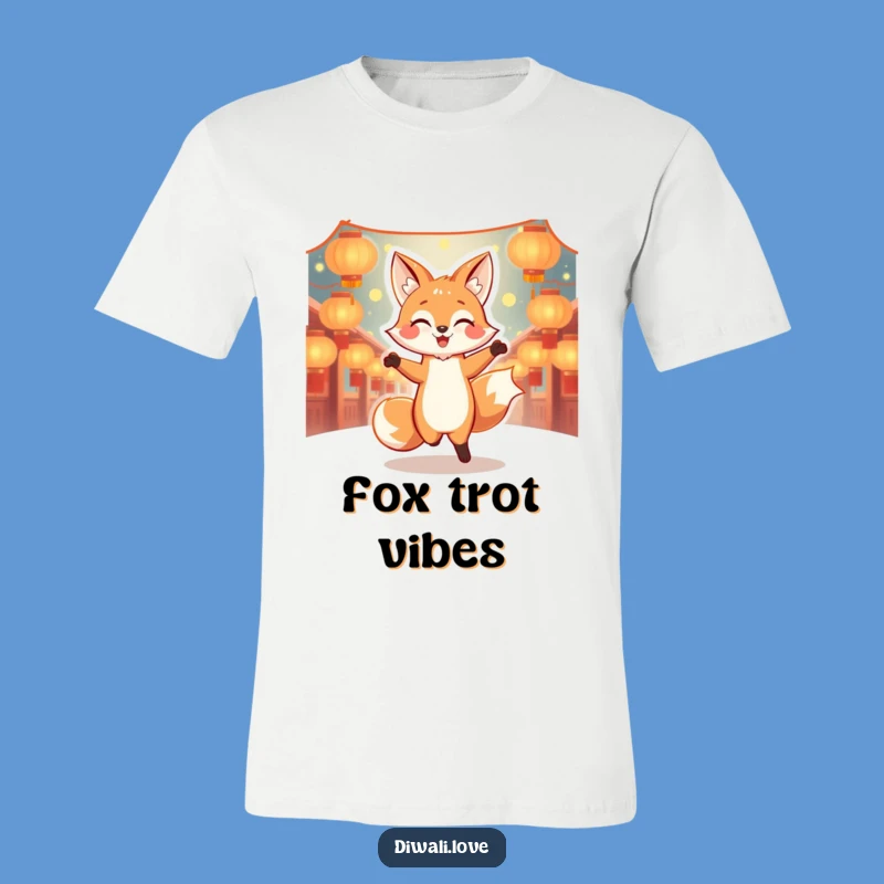 Funny Dancing Fox Lantern T-Shirt - Joyful Character Tee