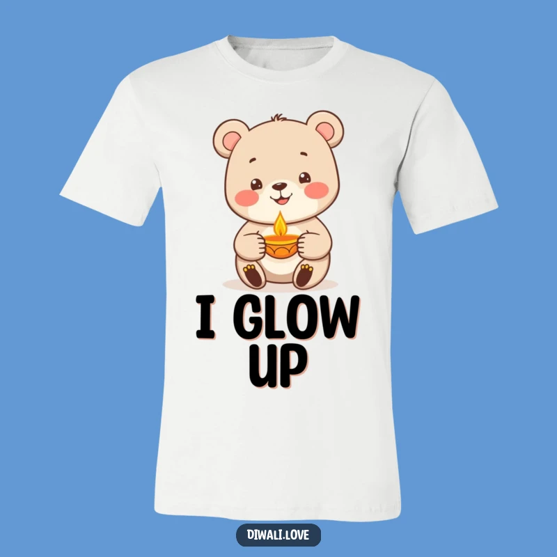 Funny Bear Diya Lamp T-Shirt - Festive & Hilarious Holiday Apparel