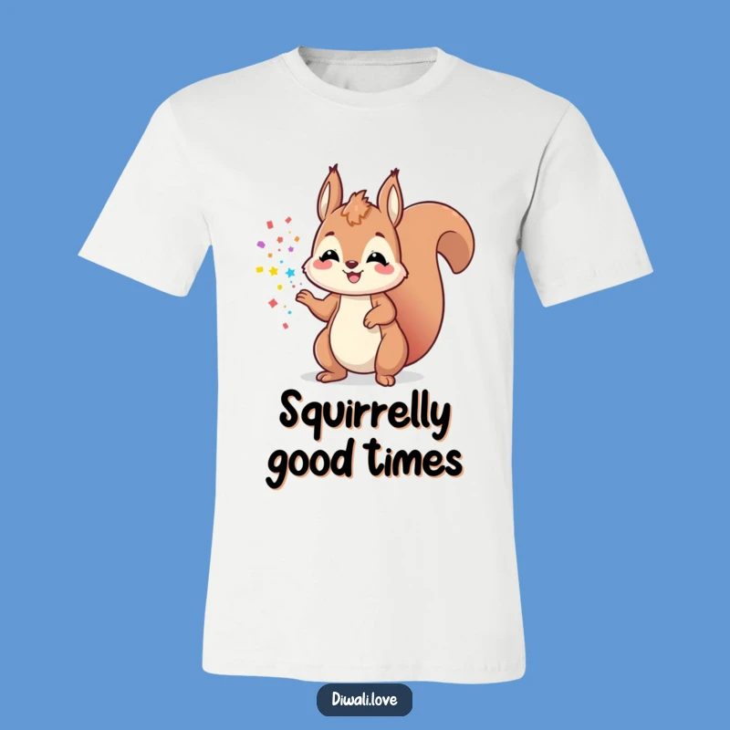 Funny Playful Squirrel Powder T-Shirt - Happy Character Tee