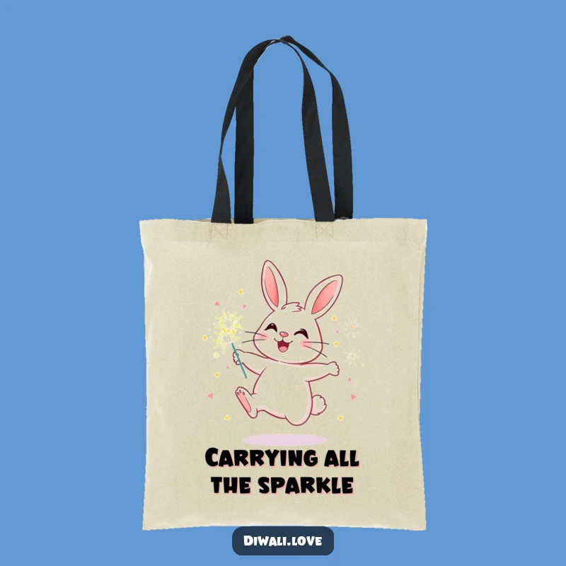 Funny Bunny Sparkler Tote Bag: Carry Your Fun in Style